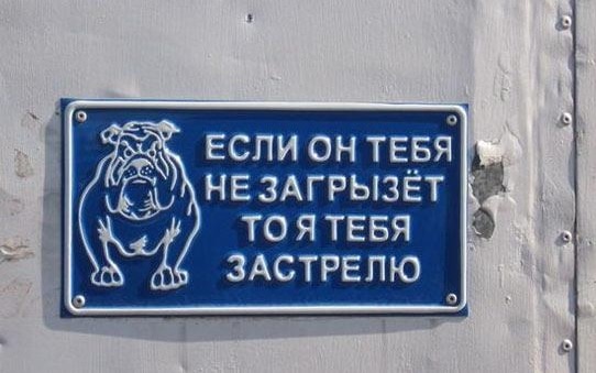 Осторожно, может быть клац — клац: 15 убойных табличек о злых собаках