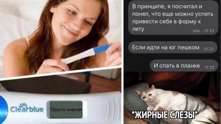 Не жир, а стратегический запас: шутки и мемы про похудение к лету