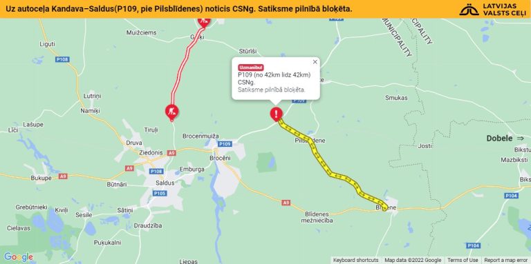 ДТП на шоссе Кандава-Салдус: движение полностью восстановлено