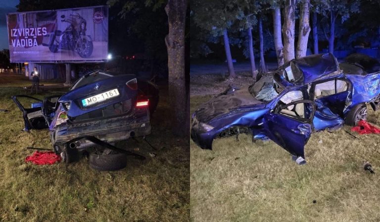 Страшная авария в Риге: очевидцы делятся кадрами машины, от которой почти ничего не осталось