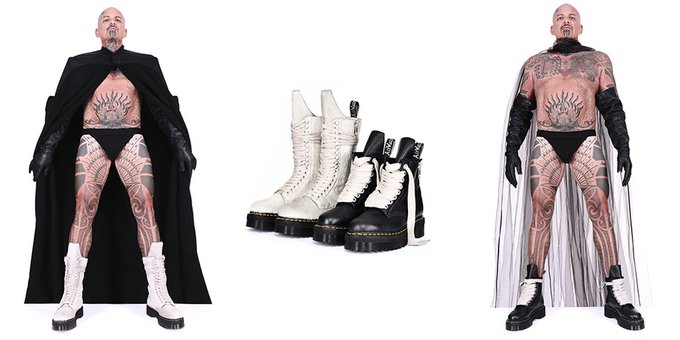 Рик Оуэнс и Dr. Martens представили новый продукт — лицом кампании стал перформер Рон Эти