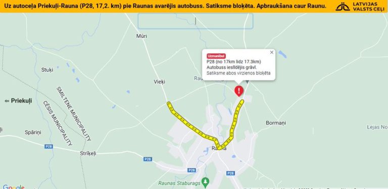 Под Рауной автобус вылетел в кювет. Движение восстановлено