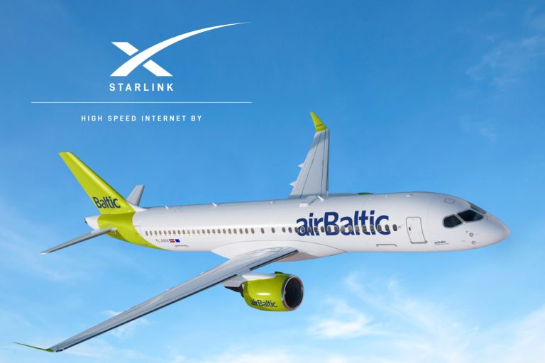 Исторический момент! Самолеты airBaltic оснастят системой Starlink от Илона Маска