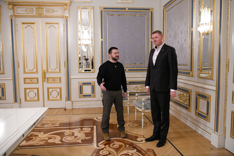 Спикер Сейма Латвии в ходе визита на Украину встретился с Зеленским