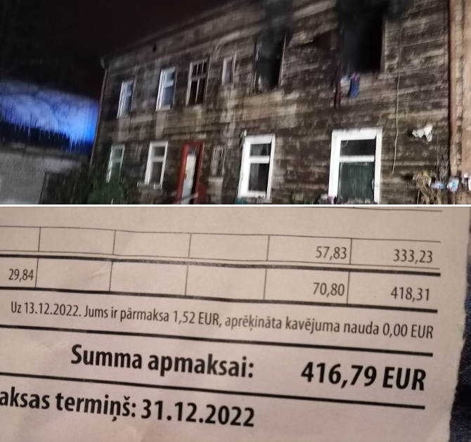 250 евро за однокомнатную квартиру в Гулбене, за сгоревший дом – 400 евро — жители делятся счетами за отопление