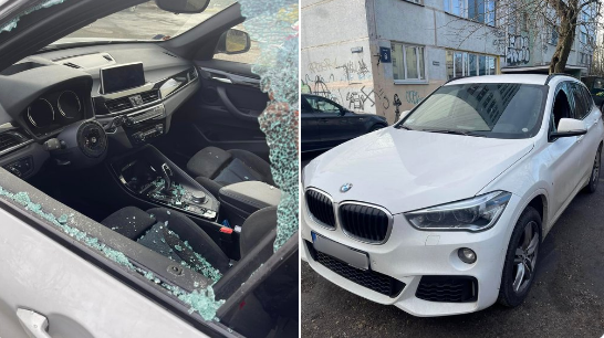 Злоумышленники в Агенскалнсе разбили стекло в BMW и украли руль