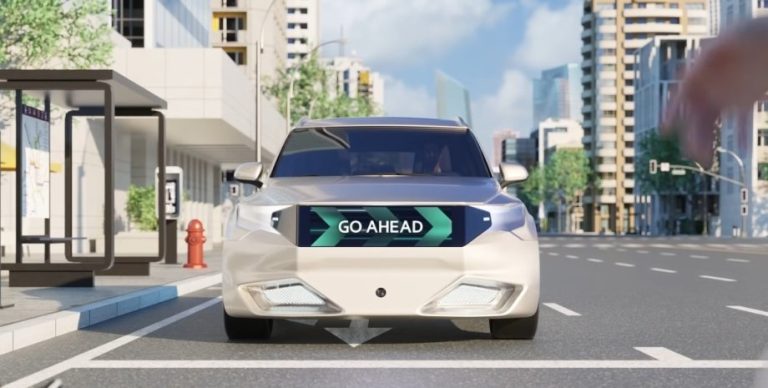 Автомобили Hyundai планируется оснастить светодиодными мониторами на решетке радиатора — они расскажут о намерениях шофера