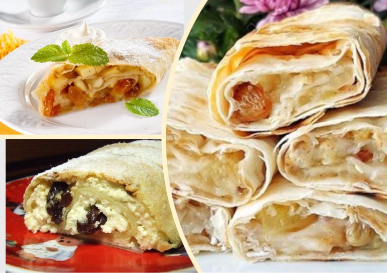 Вкусно и не вредно: низкокалорийный яблочный штрудель с творогом на скорую руку