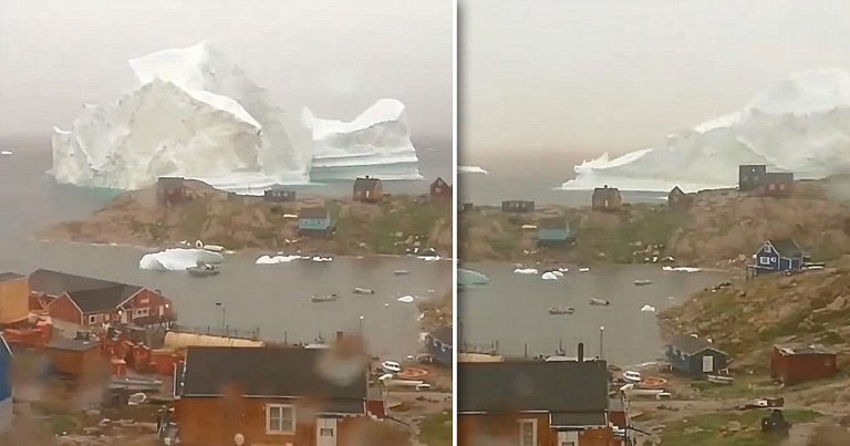 На берегу Гренландии засняли таймлапс движущегося айсберга