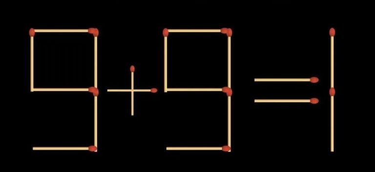 Проверьте свои способности: исправьте уравнение 9+9=1, переместив одну спичку, у вас есть 10 секунд!