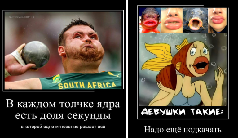 Новые демотиваторы и толкание ядра