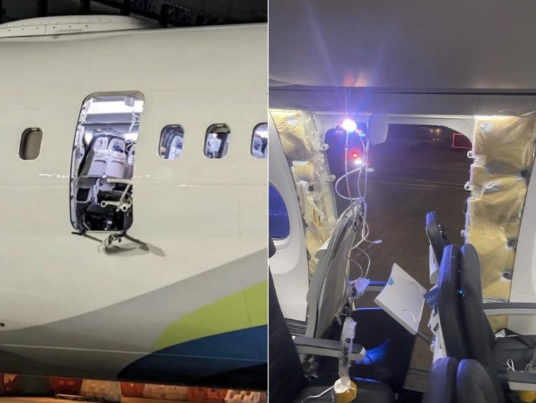 У самолета Boeing 737 Max 9 в США в полете вылетело окно