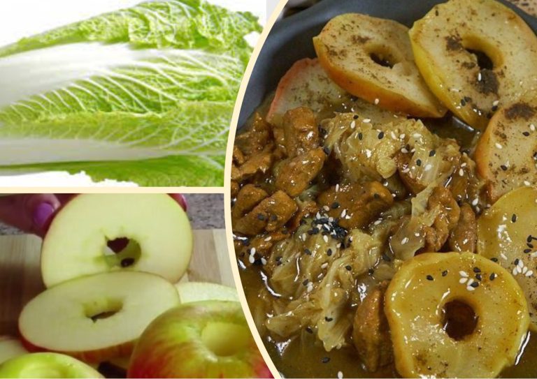 Вкусная тема: пекинская капуста с мясом и яблоками