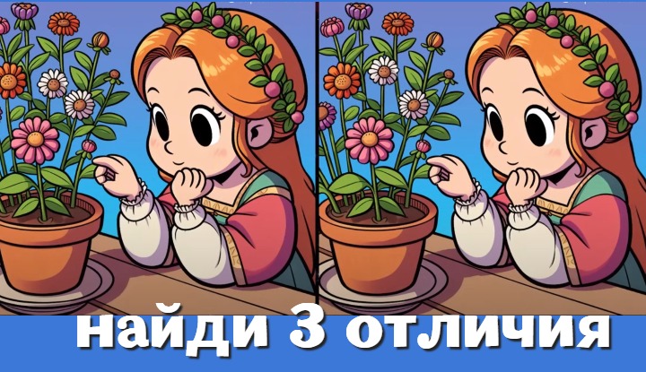 Тест «Аленький цветочек»:  найди три отличия и загадывай желание