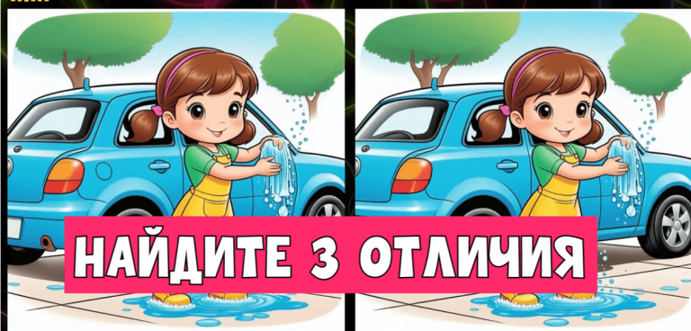 Тест «Моем шины у машины»: найдите 3 отличия и станьте чемпионом внимательности!