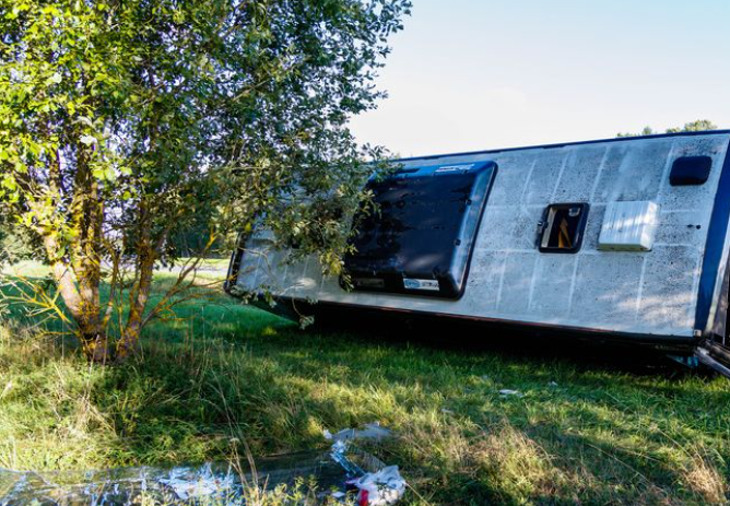 В Эстонии автобус с латвийскими номерами съехал с дороги — есть пострадавшие