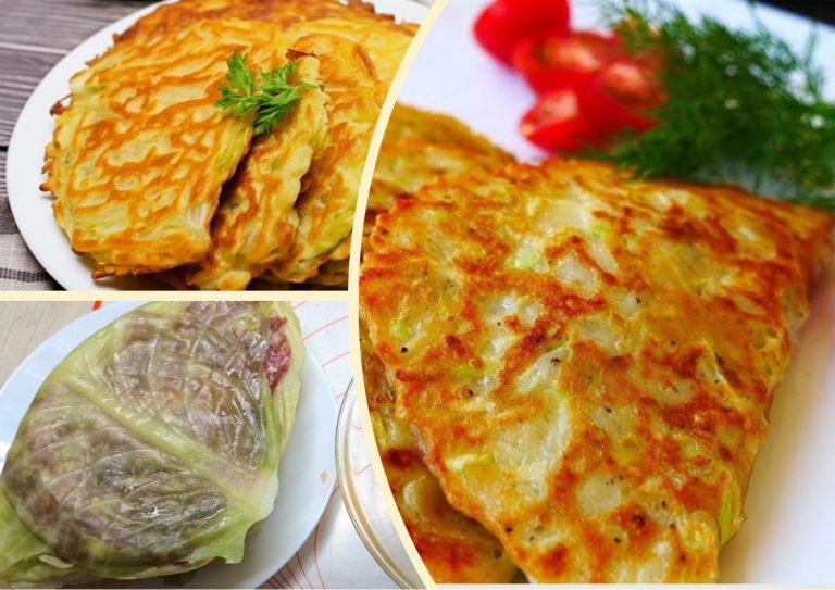Диетические чебуреки без теста в капустных листьях