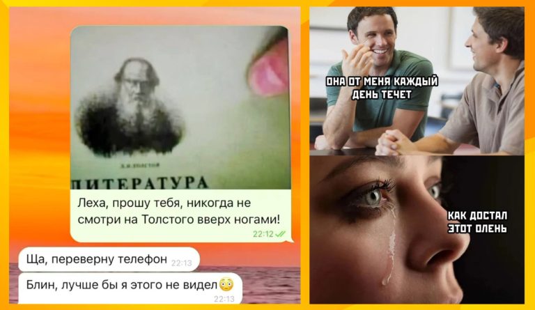 Мемы на взрослые темы и перевернутый Толстой