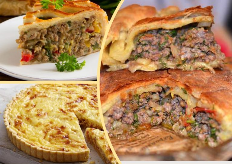 Мясной пирог с моцареллой: простой, быстрый, диетический