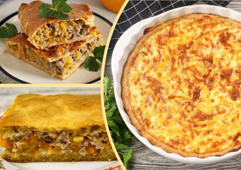 Восхитительный мясной пирог с моцареллой и тыквой