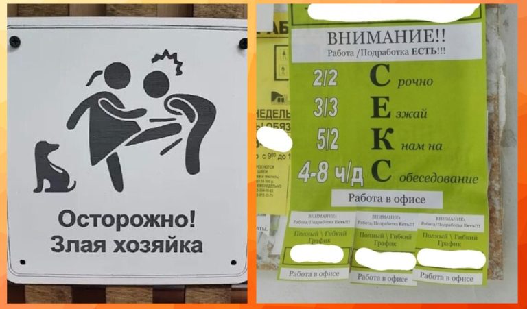 Клеим, смеемся, удивляемся: самые смешные и странные объявления