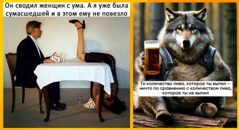 Пост алкогольного юмора после выходных и мудрый волк
