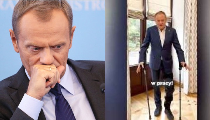 Польский премьер Туск получил травму на горнолыжном склоне, однако отправился на работу на костылях