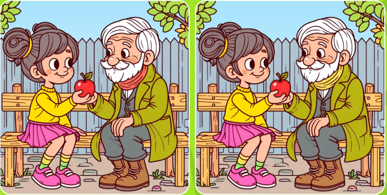 🍏 Дедушка, яблоко и маленький тест на зоркость: найдёте 3 отличия за 30 секунд?