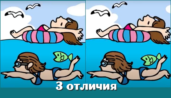 Водно-подводный казус: найди три отличия между купальщицами
