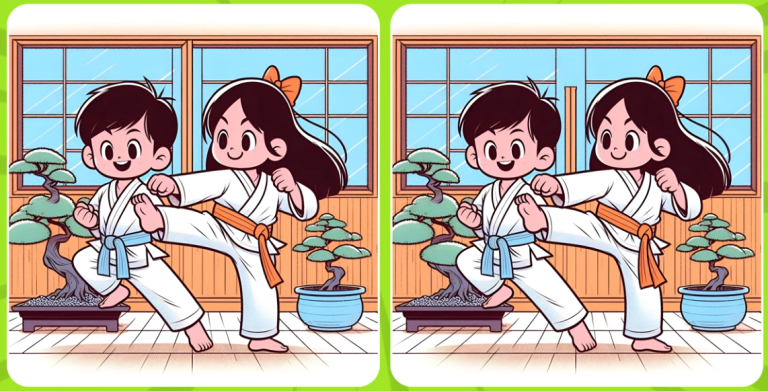 🥋 «Каратэ и внимательность: сможешь ли ты заметить три хитрых отличия за 30 секунд?»