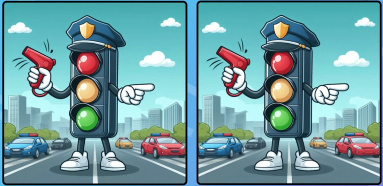 🚦🔍 Внимание, светофор на старте! Найди 3 отличия за 30 секунд»