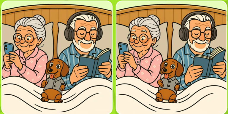 📚 Пижамный детектив: Найди 3 отличия, пока бабушка лайкнула внуку фото 🕵️‍♂️🐶