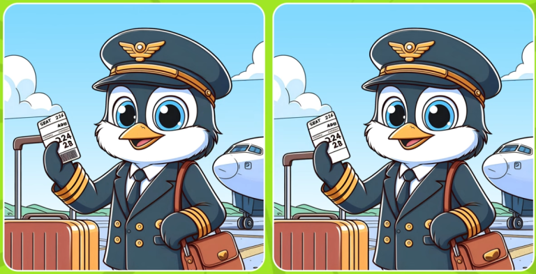 ✈️ Пингвин в полёте: найди отличия, пока самолёт не улетел! 🐧