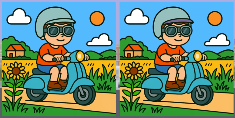 🛵 Солнце, скутер и подвох: найди 3 отличия до следующего поворота!