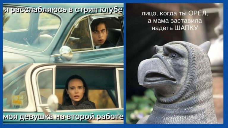 Смешные картинки с надписями и орел в шапке