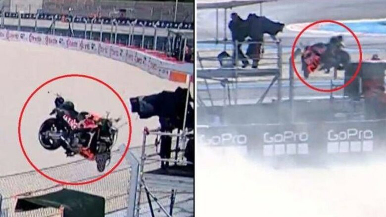 Появились шокирующие кадры: оператор MotoGP чудом избежал смерти в ужасающем инциденте