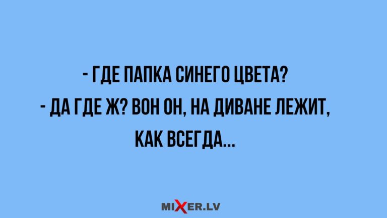 Юмор за день и папка синего цвета