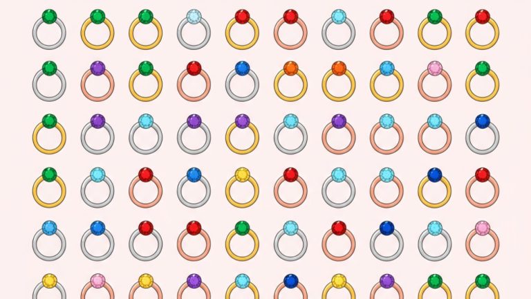 Только обладатели орлиного зрения смогут заметить спрятанное обручальное кольцо, спрятанное среди прочих драгоценных камней, менее чем за 15 секунд.