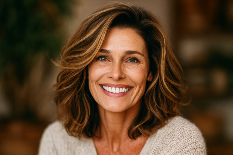 Омолаживающие стрижки средней длины для женщин около 50