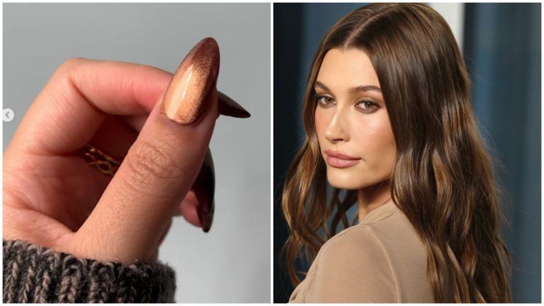 Обычный коричневый - это прошлый сезон! Хейли Бибер делает цвет корицы главным трендом зимнего маникюра