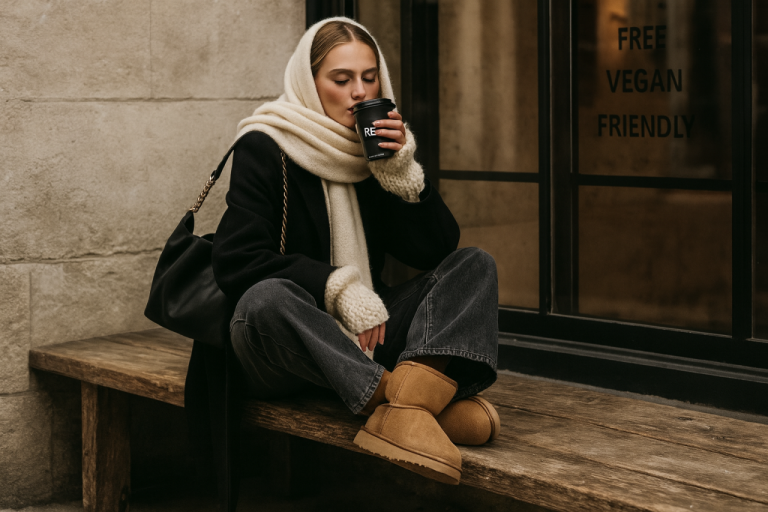 Несколько простых и уютных образов с UGG - самых тёплых зимних ботинок