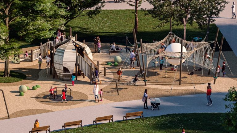 В Верманском парке открылась новая детская площадка с «жемчужинами»