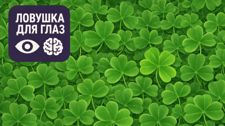 🔍 Ловушка для глаз: найдите четырёхлистный клевер за 15 секунд