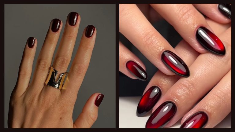 Готический маникюр на Рождество - идеальный тренд для тех, кто любит тёмные оттенки
