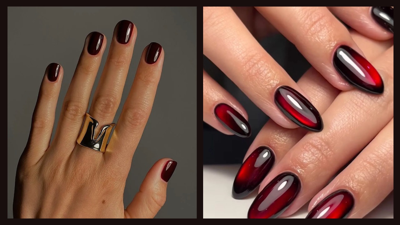 Готический маникюр на Рождество - идеальный тренд для тех, кто любит тёмные оттенки
