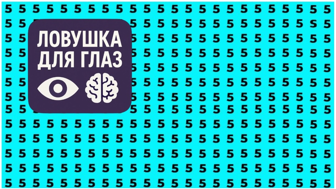 🔍 Ловушка для глаз: найдите букву S среди цифр 5 за 15 секунд