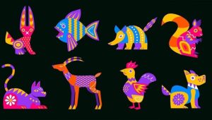 Иллюстрация с разными животными для психологического теста, помогающего раскрыть сильные стороны личности.