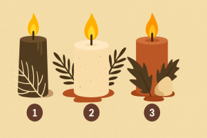 Три зажжённые свечи разной формы — визуальный тест личности на терпение и эмоциональную устойчивость.