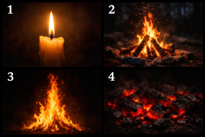 Психологический тест: выберите вид огня — свечу, костёр, пламя или тлеющие угли — и узнайте, что вас пугает в собственных желаниях