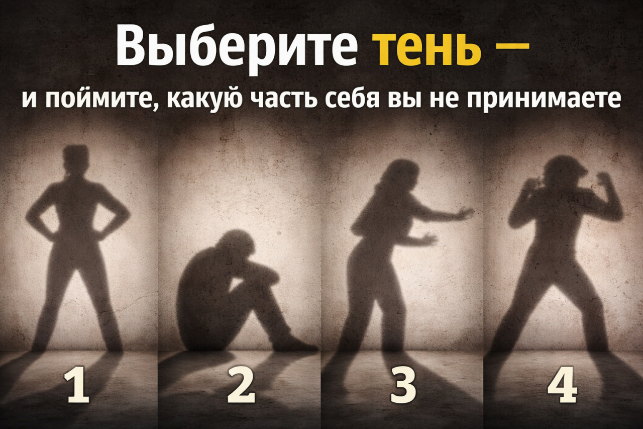 Визуальный психологический тест с тенями - выберите тень и узнайте, какую часть себя вы не принимаете